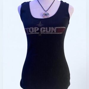 Hybrid & company Black Ribbed Top Gun Logo Tank